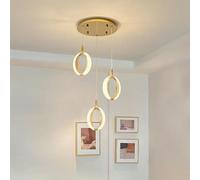 Modern Long Pendent Lamp For Stairs Hall Living Room Loft Dining Table Duplex Villa Large Chandelier Golden Hanging Light