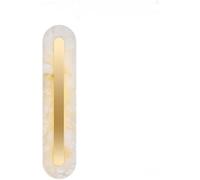 Modern Long Strip Wall Sconces Natural Marble Wall Lamps with Copper Finish 3000K-6000K Dimmable Wall Light for Bathroom Living Room Hallway