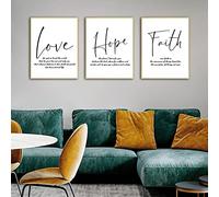 Modern Love Hope Faith Words Canvas Art Painting Stampe da parete Citazioni decorative Poster per soggiorno Home Decor Picture 30x40cm-3Pieces Frameless