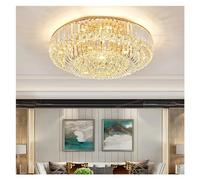 Modern Luxury Gold LED Ceiling Lights Compatible with Dining Room Round Big Ceiling Lamp Home Decor Crystal Chandelier Lustre Luminaria ,Fixture