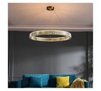 Modern Luxury Round Stainless Steel Crystal LED Chandelier Nordic Single Ring Restaurant
