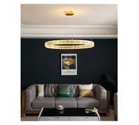 Modern Luxury Round Stainless Steel Crystal LED Chandelier Nordic Single Ring Restaurant