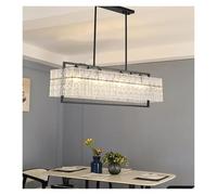 Modern Luxury Water Grained Glass Chandelier Nordic Art Personality Lamp Rectangular Led Pendant Lights for Dining Living Room Bedroom