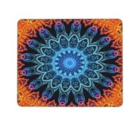 Modern Mandala Aqua Orange Blue Tappetini per Il Mouse Soffice Mousepad Base in Gomma Tappetino per Mouse per Laptop Ufficio Lavoro 25X30Cm