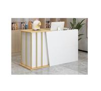 Modern Marble Reception Counter for Small Businesses Ideal for Supermarkets Convenience Stores Hotels Bars Salons and Clothing Stores 39.37in Front Desk with Cashier Checkout Counter Stylish