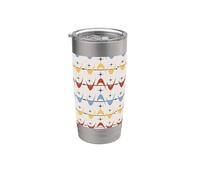 Modern Midcentury Mid Century Retro Atomic Age Space 50s Bicchiere termico in acciaio inox doppia parete