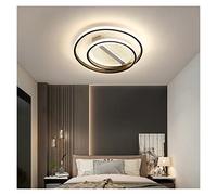 Modern Minimalist Ceiling Lamp Round Black Dimmable LED Home Atmosphere Hall Room Master Bedroom Living Room Ceiling Lamp (Color : Dia50cm Size : Warmlight) (Dia40cm Dimmablewithremote)