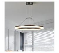 Modern Minimalist Led Pendant Lamp For Living Room Bedroom Dining Kitchen Black White Ring Hanging Light Indoor Home Art Decoration Chandelier