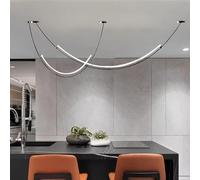 Modern Minimalist Long Curve Ceiling Chandelier Creative Light Fixture for Living Room Villa Decoration