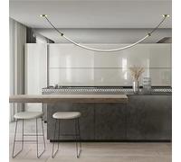 Modern Minimalist Long Curve Ceiling Chandelier Creative Light Fixture for Living Room Villa Decoration