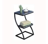 Modern Minimalist Small Apartment Living Room Side Mini Coffee Table Tempered Glass Small Square Table (Color : White) (Black)