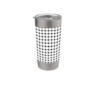 Modern Monochrome Geometric Art White Black Square Pattern Bicchiere termico in acciaio inox doppia parete