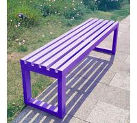 Modern Outdoor Garden Bench - Solid Wood Seat & Steel Frame, 100/120/150cm for Patio, Poolside, and More(Purple,150cm)