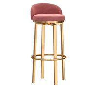 Modern Pink Swivel Bar Stools with Gold Metal Legs 29.5in Counter Height Dining Chairs with Back for Home Kitchen Island Set of 1 Stylish Accent Furniture