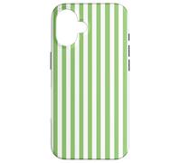 Modern Pistachio Stripes Green and White Striped Pattern Custodia per iPhone 16