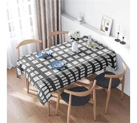 Modern Plaid Tablecloth Extra Large Dining Room Decor Black White Checkered Pattern Versatile Kitchen Linen For Home Decoration(160X240CM)