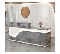 Modern Reception Desk with LED Lighting - Elegante contatore da ufficio con storage drawers for salon & lobby - Front Desk Furniture (A5 L51.1in)