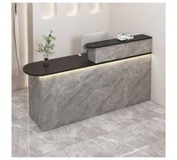 Modern Reception Desk with Shelves Stylish Front Counter Checkout Table for Salon & Office 51in Retail Counter with Storage for Reception Room (A1 130cm)