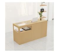 Modern Reception Desk with Tempered Glass Display - Retro Style Front Counter for Clothing Stores Boutique Reception Furniture Stylish Customer Service Station