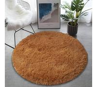 Modern Rectangular Rugs for Kitchen & Kids Room - 135x135 cm Foldable 100% Polyester Soft & Warm Ideal Bedroom & Floor Mat Dark Beige Classic Design