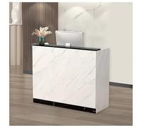 Modern Retail Checkout Counter with Lockable Storage & Adjustable Shelves - Reception Desk for Stores Offices & Businesses (A1 80cm/31.4in)
