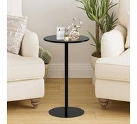 Modern Round Bar Table, Small Kitchen Dining Tables, Space Saving Dinner Table, Counter Height Cocktail Table, Coffee Drink Table for Living Room, Bedroom, Easy Assembly, Black(48x48x62cm)