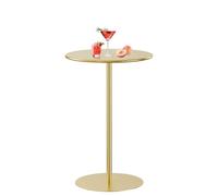 Modern Round Bar Table, Tall Top Bistro Pub Tables with Metal Base, Circular Cocktail Dining Table for Home, Kitchen, Living Room, Bedroom, Coffee Tea Able Tables, Gold(40x40x72cm)
