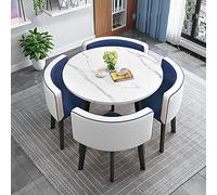 Modern Round Dining Table Set con 4 sedie in tessuto - Space-Saving Home Office Reception Furniture - Elegante tavolo da cucina per piccoli spazi