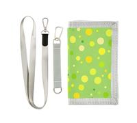 Modern Rounds Dots Portafogli verdi regali freddi semplici portafogli sottili con cordino, Rotondi moderni a pois verdi, 1 size, Moda
