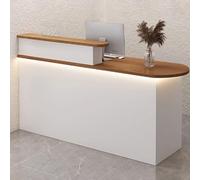 Modern Salon Reception Desk with LED Light Strips - Elegant Front Office Counter for Beauty Salons Spas & Small Business - Contemporary Design for Enhanced Customer Experience