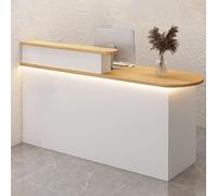 Modern Salon Reception Desk with LED Light Strips - Elegant Front Office Counter for Beauty Salons & Spas Stylish Reception Furniture for Small Business