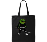 Modern Samurai Pepe The Frog Funny Meme Naturale Ecologico Cotone Tote Bag Nero, Nero , Taglia unica