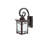 Modern Simple Ip43 Waterproof Outdoor Wall Sconces Semi-Flush Mount E27 European Square Exterior Wall Lights Villa Garden Courtyard Wall Lamp Lighting Fixtures, Brown/Frosted Lampshade