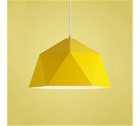 Modern Simple Iron Art Pendant Lights Loft Pendant Lights Industrial Decor Hanging Lamp Geometric Lighting (Color : White Size : 25x17cm) (Yellow 46x27cm)