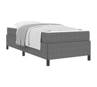 Modern Single Bed Frame with Mattress Grey Fabric 90x200 cm, Upholstered Platform with Engineered Wood Frame, Breathable Fabric Bed with Pocket Spring Mattress for Bedroom 140 kg Weight Capacity