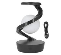 Modern Spiral Bedside Lamp Innovative 3D Visual Levitation Ball LED Table Lamp for Bedroom Living Room Office (Grey)