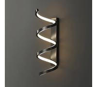 Modern Spiral Wall Light, 18W Led Wall Sconce Copper Wall Light Fixture Led Vanity Lights Line Sconce for Bedroom, Stairs, Living Room, Aisle, Hallway, 3-Color Temperature(Dark)/K