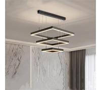 Modern square LED pendant light Black minimalist style Rectangular ceiling pendant light For living room Dining room Kitchen Bedroom
