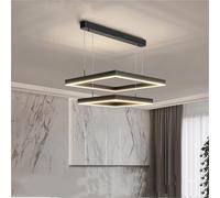 Modern square LED pendant light Black minimalist style Rectangular ceiling pendant light For living room Dining room Kitchen Bedroom