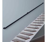 Modern Stair il, barra di supporto in metallo antiscivolo quadrata nera, regolabile, 1 m-3 m, ringhiera di sicurezza in ferro zincato, per uso interno/esterno (taglia: 12)