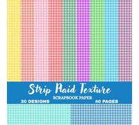 Modern Stripe Plaid Scrapbook Collection: Trendy Color Stripe & Check Patterns | 8.5×8.5 Scrapbook Paper Book | 20 Unique Designs | 40 Double-Sided Pages for Crafting, Journaling & DIY Projects