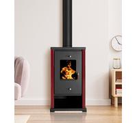 Modern Stufa a Legna con piano in acciaio - Prometey Eco Mini - 6.3 kw [EEK: A+]