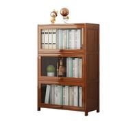 Modern Style Tier Bookcase Tall Bookcase Floor Storage Shelf with Acrylic Doors Multipurpose Cabinet for Living Room Study Bedroom Office Brown-4F 40cm