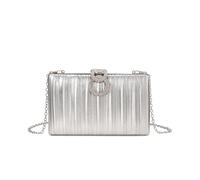 Modern Textured Pleat Design Women Handbag Rhinestones Accent Closure Multi Functional Interior Organization Rhinestones Clasp Purse