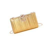 Modern Textured Pleat Design Women Handbag Rhinestones Accent Closure Multi Functional Interior Organization Rhinestones Clasp Purse