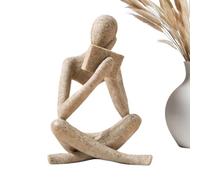 Modern Thinker Figurine, Abstract Aesthetic Ornament, Compact Desk Sculpture for Bookshelf and Coffee Table, Resin Decorative Piece, Artistic Home Accent for Housewarming Gift Shelf Bathroom Display