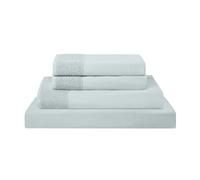 Modern Threads Includes Flat, Fitted Sheet with Deep Pockets, & Pillowcases Set di 4 Pezzi di Lenzuola in Microfibra con Pizzo all'Uncinetto, Nebbia Marina, Una Piazza e Mezza, Completo, 4 unità