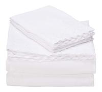 Modern Threads Lenzuola in microfibra morbida con pizzo all'uncinetto - Lussuose lenzuola in microfibra - Include lenzuolo piano, lenzuolo con an