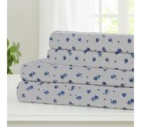 Modern Threads Lenzuola in microfibra morbida e setosa e senza pieghe, lussuose lenzuola in microfibra, include lenzuolo piatto, lenzuolo con angoli con tasche profonde e federe, colore: blu rosa