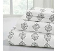 Modern Threads Lenzuola in morbida microfibra stampata - Lussuosa biancheria da letto in microfibra - Include lenzuolo piatto, lenzuolo con angoli con tasche profonde e federe Claire King